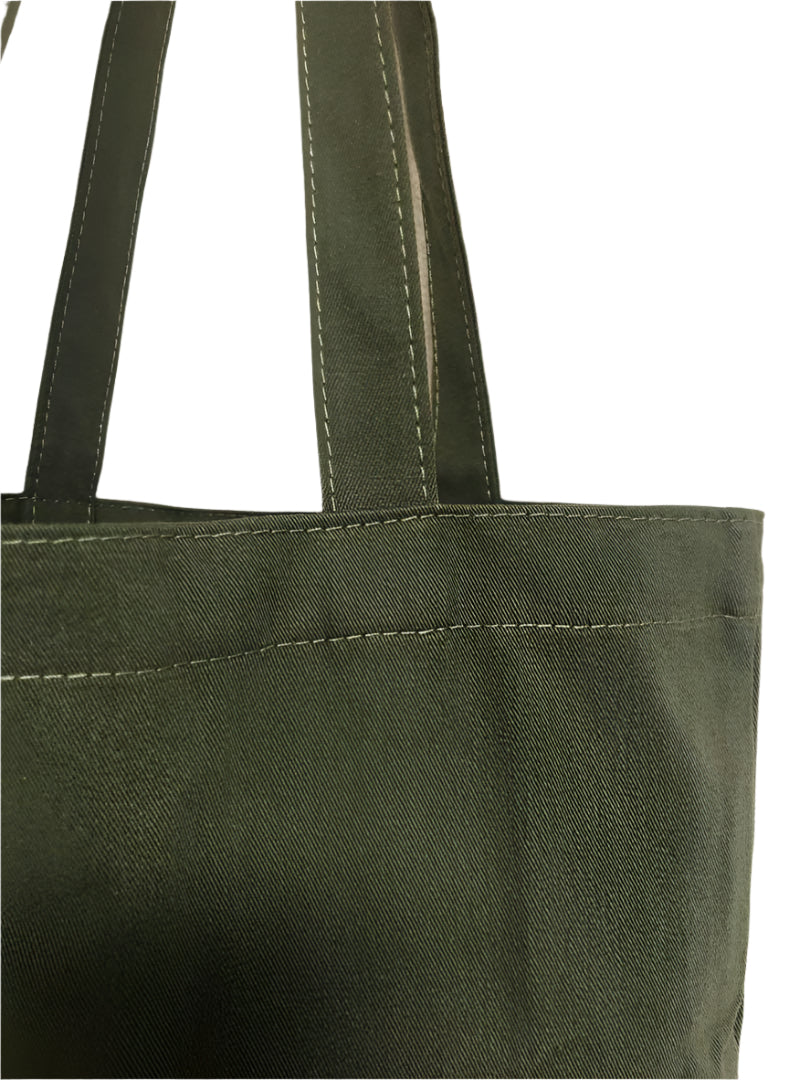 Celine Olive Green Logo Tote Bag