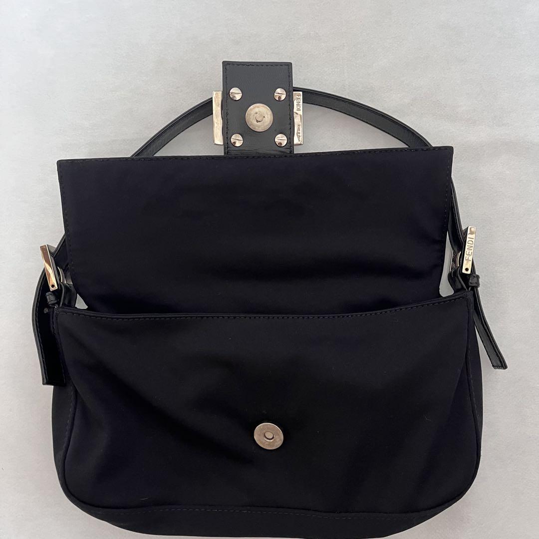 Fendi Black Jersey Baguette