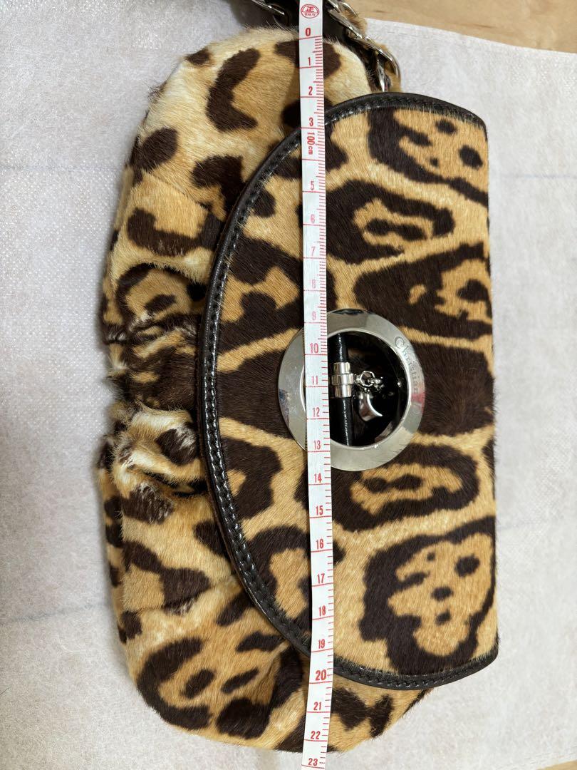 Christian Dior 2008 Ponyhair Leopard Print Clutch Bag