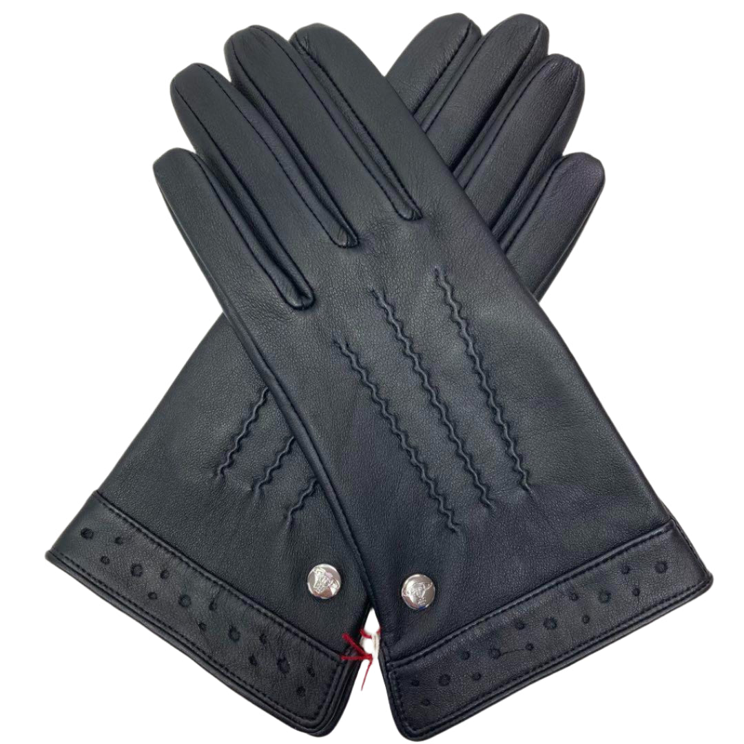 Vivienne Westwood Black Orb Logo Gloves Smartphone Compatible