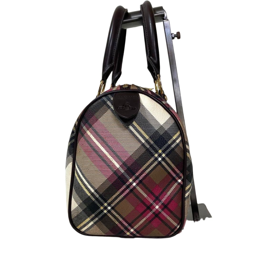 Vivienne Westwood Plaid Orb Boston Bag