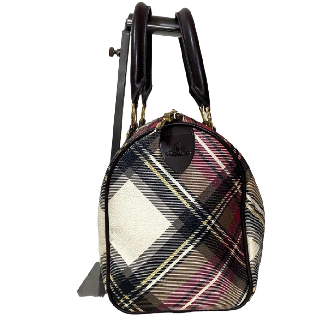 Vivienne Westwood Plaid Orb Boston Bag