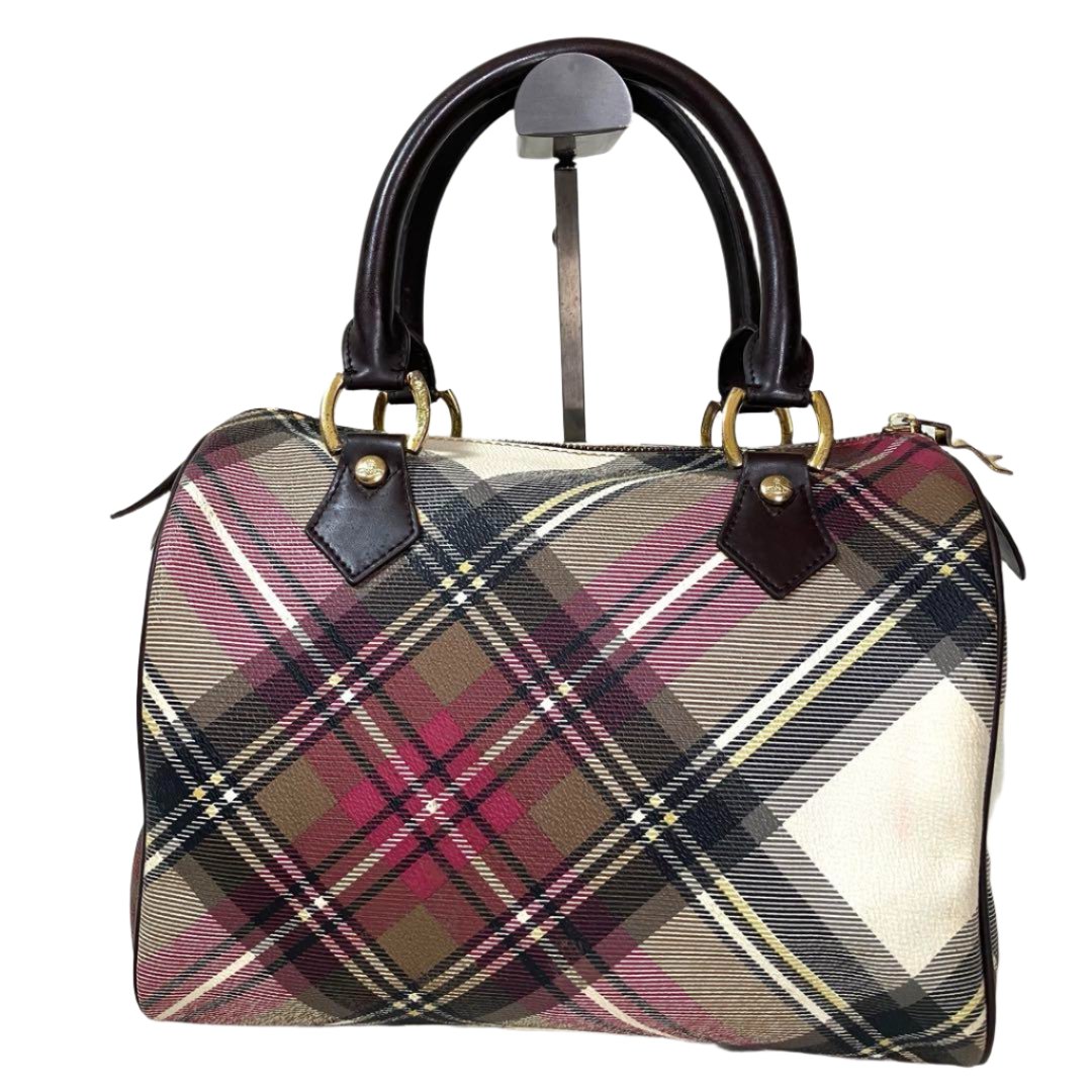 Vivienne Westwood Plaid Orb Boston Bag