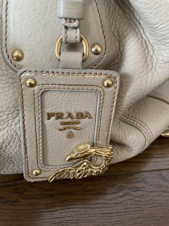 Prada Ivory Animalier Deerskin Bag