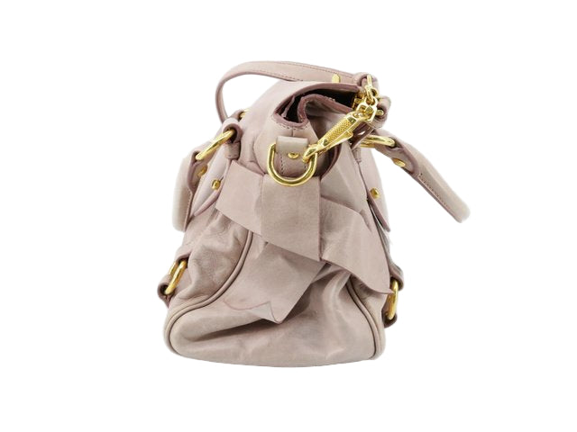 miu miu vintage pale pink vitello mini bow bag