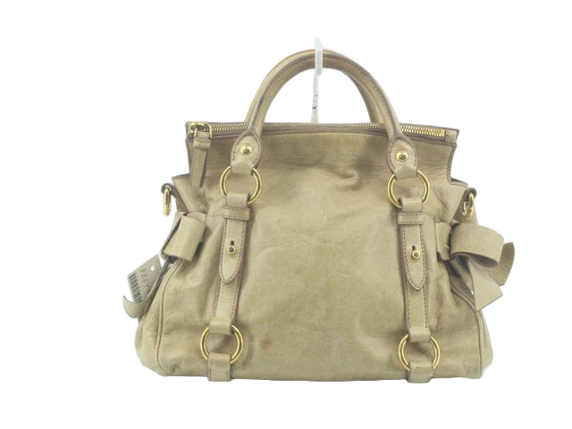 miu miu adorabale mini vitello bow bag in beige