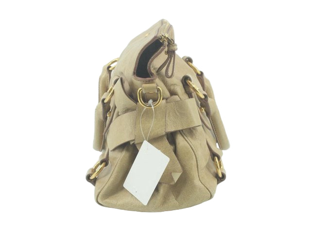 miu miu adorabale mini vitello bow bag in beige