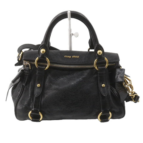 miu miu black vintage mini vitello bow bag