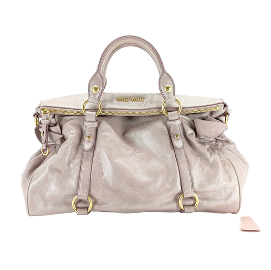 miu miu girly pink vitello bow bag