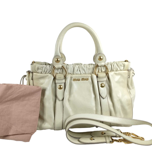 miu miu ivory angel vitello lux bag