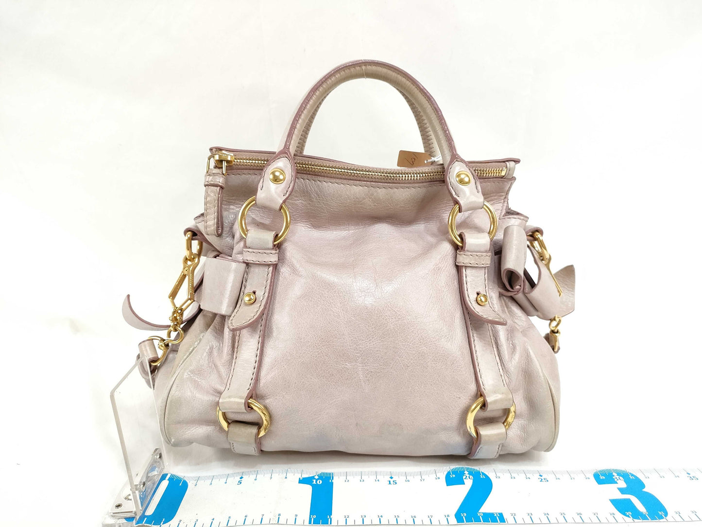 miu miu pale pink mini vitello bow bag