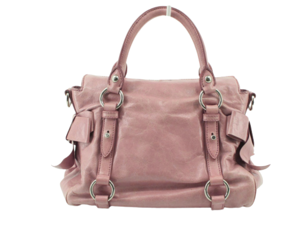 miu miu pink mini vitello bow bag