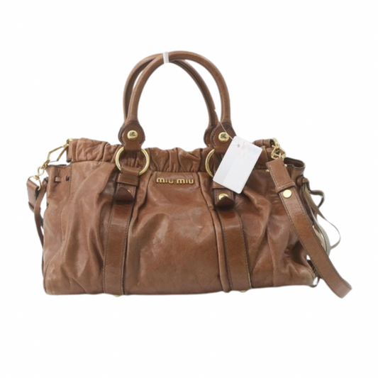 miu miu vintage chestnut brown vitello bag