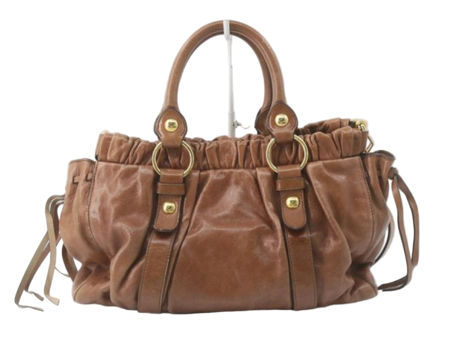 miu miu vintage chestnut brown vitello bag