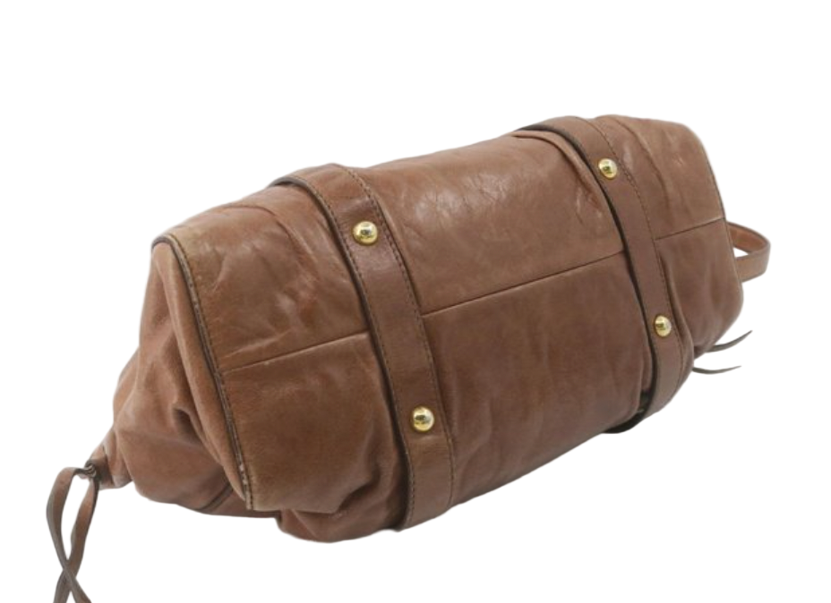 miu miu vintage chestnut brown vitello bag