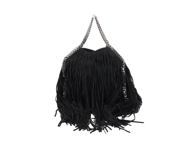 stella mccartney iconic vintage fringe falabella bag in black