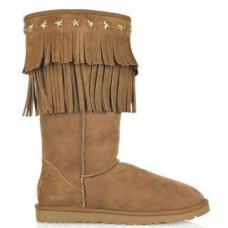 Jimmy Choo x Ugg Boho Star-Studded Fringe Boots (EU 38, US 7)